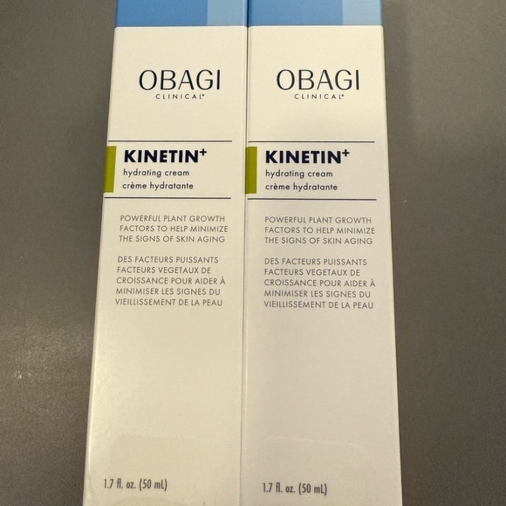 NEW Obagi Clinical Kinetin+ Hydrating Cream 1.7 Fl Oz Set of 2 Full Size